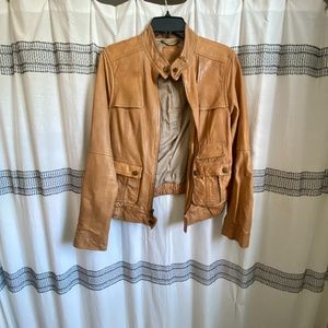 Banana Republic tan leather jacket
